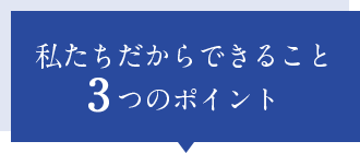 私たちだからできること3 つのポイント